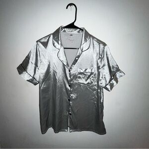Classic Silver Button-Down pajama shirt